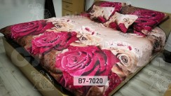 Vörös rózsa - barnás alapon 7 részes ágyneműhuzat