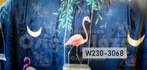 Flamingó - középkék alapon plüss pléd 200x230cm